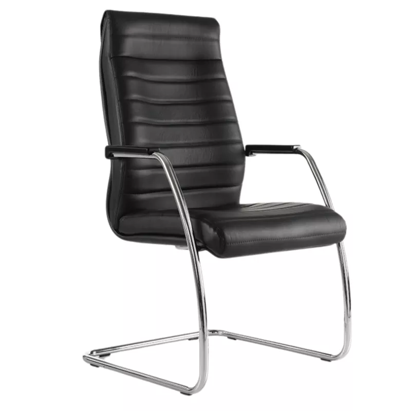 MANHATTAN│Fauteuil visiteur Cuir haut dossier│Noir/Chromé MANHATTAN│Fauteuil visiteur Cuir haut dossier│Noir/Chromé