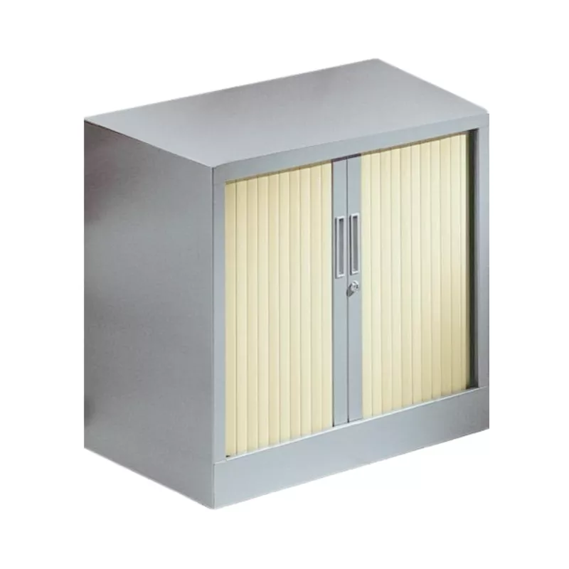 ARIV│Armoire rideau bicolore L 80 x H 72.1 cm│Acier /Décor bois - 4 coloris à choix ARIV│Armoire rideau bicolore L 80 x H 72.1 cm│Acier /Décor bois - 4 coloris à choix