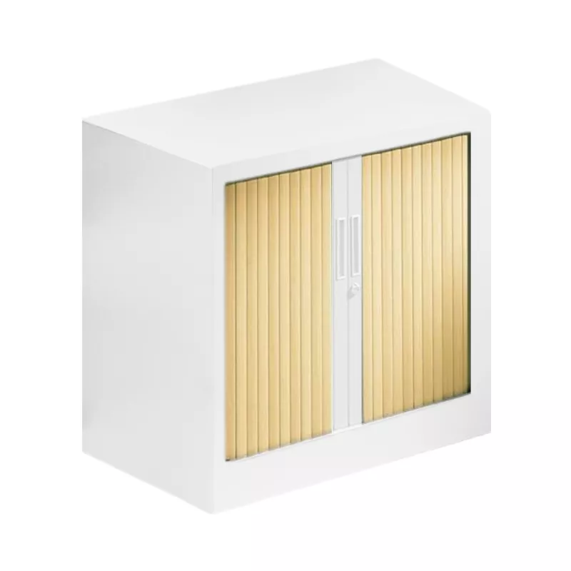 ARIV│Armoire rideau bicolore L 80 x H 72.1 cm│Acier /Décor bois - 4 coloris à choix ARIV│Armoire rideau bicolore L 80 x H 72.1 cm│Acier /Décor bois - 4 coloris à choix