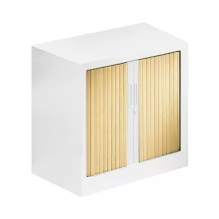 ARIV│Armoire rideau bicolore L 80 x H 72.1 cm│Acier /Décor bois - 4 coloris à choix