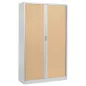 ARIV│Armoire rideau bicolore L 100-120 x H 198 cm│Acier/Décor bois - 4 coloris à choix