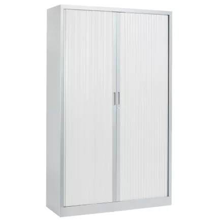 ARIV│Armoire rideau bicolore L 100-120 x H 198 cm│Acier/Décor bois - 4 coloris à choix