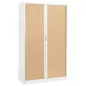 ARIV│Armoire rideau bicolore L 100-120 x H 198 cm│Acier/Décor bois - 4 coloris à choix