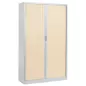 ARIV│Armoire rideau bicolore L 100-120 x H 198 cm│Acier/Décor bois - 4 coloris à choix