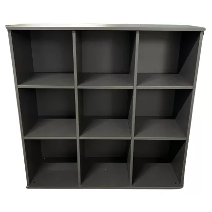 CUBIK│Rangement à 9 cases ouvertes L 118.5 cm│Mélaminé - Gris Basalte