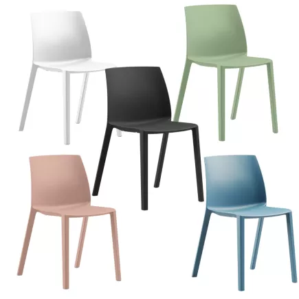 SOLÉO│Chaise collectivité│Sans accoudoirs│int-éxt.│5 coloris