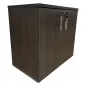 HARMO│Armoire Hauteur de bureau L 80 x p 46 x H 72 cm - Portes battantes│Ebène Ash /Gris alu HARMO│Armoire Hauteur de bureau L 80 x p 46 x H 72 cm - Portes battantes│Ebène Ash /Gris alu
