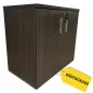 HARMO│Armoire Hauteur de bureau L 80 x p 46 x H 72 cm - Portes battantes│Ebène Ash /Gris alu HARMO│Armoire Hauteur de bureau L 80 x p 46 x H 72 cm - Portes battantes│Ebène Ash /Gris alu