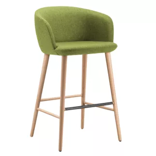 COLIBRI│Tabouret haut avec dossier│Tissu / Hêtre massif