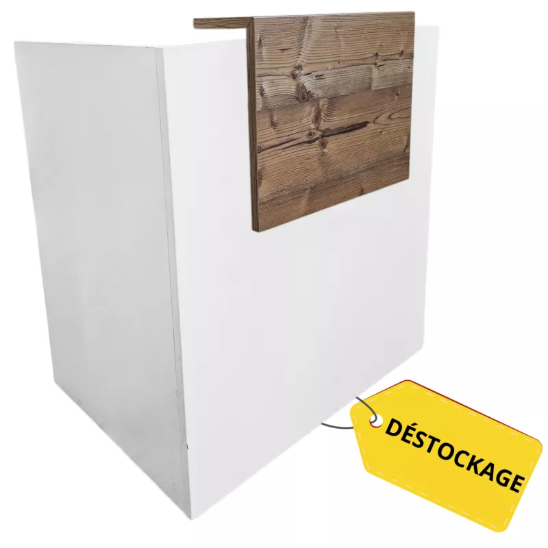 FIFTY FULL│Banque Accueil droite L 100cm, avec parement│Timber/Blanc FIFTY FULL│Banque Accueil droite L 100cm, avec parement│Timber/Blanc