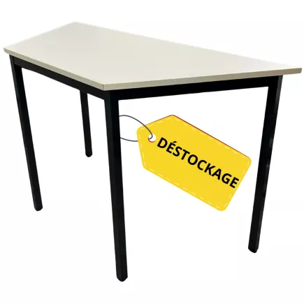 TMR│Table modulaire forme trapèze L 120 x p 60 cm │Blanc / Gris Anthracite