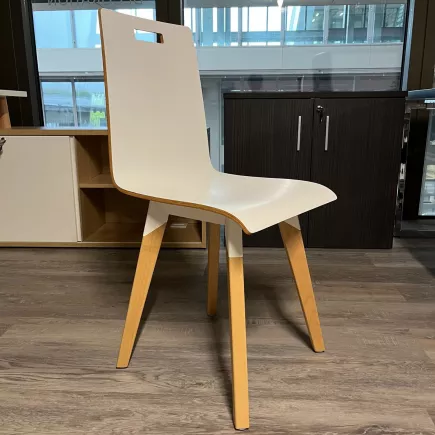EVASION│Chaise en bois 4 pieds│Blanc / Hêtre