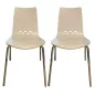 SPOON│Lot de 2 Chaises 4 pieds│Blanc / Chromé SPOON│Lot de 2 Chaises 4 pieds│Blanc / Chromé