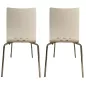 SPOON│Lot de 2 Chaises 4 pieds│Blanc / Chromé SPOON│Lot de 2 Chaises 4 pieds│Blanc / Chromé