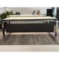 SILVER│Bureau Direction droit L 180 x p 90 - avec voile de fond│Blanc / Ebène Ash / Chromé SILVER│Bureau Direction droit L 180 x p 90 - avec voile de fond│Blanc / Ebène Ash / Chromé