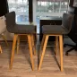TIMOR│Lot de 2 tabourets tissu│gris chiné TIMOR│Lot de 2 tabourets tissu│gris chiné