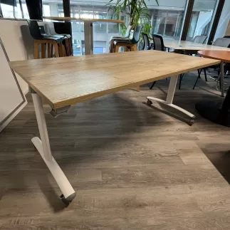 FOLD│Table abattante 160x80│Chêne brut/Acier blanc