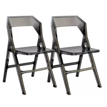 Lot de 2 FOLD │Siège de collectivité - visiteurs │Gris fumé