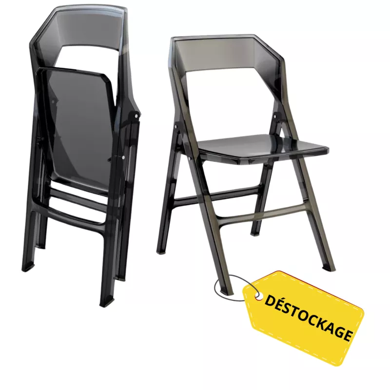 Lot de 2 FOLD │Siège de collectivité - visiteurs │Gris fumé Lot de 2 FOLD │Siège de collectivité - visiteurs │Gris fumé