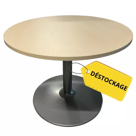 ELOISE│Table ronde ø 100 cm│Erable blanc / Gris alu