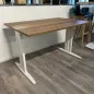 IDOL│Bureau droit 120x80 cm - Hauteur fixe│Noyer ambré/Blanc IDOL│Bureau droit 120x80 cm - Hauteur fixe│Noyer ambré/Blanc