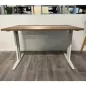 IDOL│Bureau droit 120x80 cm - Hauteur fixe│Noyer ambré/Blanc IDOL│Bureau droit 120x80 cm - Hauteur fixe│Noyer ambré/Blanc