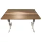 IDOL│Bureau droit 120x80 cm - Hauteur fixe│Noyer ambré/Blanc IDOL│Bureau droit 120x80 cm - Hauteur fixe│Noyer ambré/Blanc