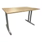 IDOL│Bureau droit 120x80 cm - Hauteur fixe│Chêne clair/Gris alu IDOL│Bureau droit 120x80 cm - Hauteur fixe│Chêne clair/Gris alu