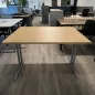 IDOL│Bureau droit 120x80 cm - Hauteur fixe│Chêne clair/Gris alu IDOL│Bureau droit 120x80 cm - Hauteur fixe│Chêne clair/Gris alu