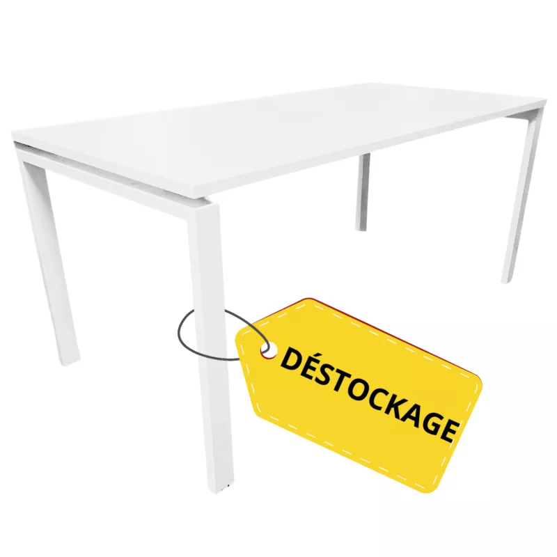 CONECT│Gamme bureau droit 160x80 - pied arche acier│Blanc/Blanc CONECT│Gamme bureau droit 160x80 - pied arche acier│Blanc/Blanc