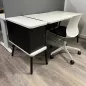 ALTO│Bureau avec extension caisson et voile de fond│Blanc / Noir ALTO│Bureau avec extension caisson et voile de fond│Blanc / Noir