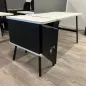 ALTO│Bureau avec extension caisson et voile de fond│Blanc / Noir ALTO│Bureau avec extension caisson et voile de fond│Blanc / Noir