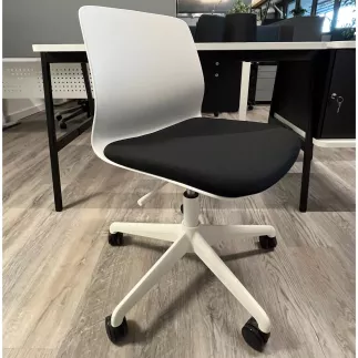 COCCINELLE│Siège opératif réglable en hauteur│Blanc/Noir/Blanc
