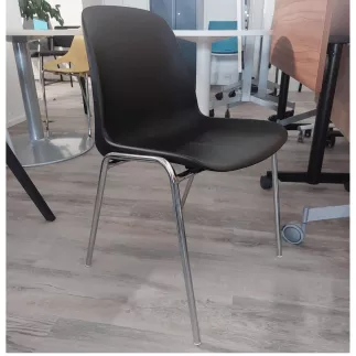 MEETING+│Chaise de collectivité empilable par 15│Noir/Chromé