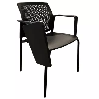 SPLIT│Chaise Polypropylène avec tablette rabattable│Noir/Noir