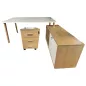 PACK ROBELINA│Bureau de direction Robin avec rangement + Caisson Melina│Chêne clair / Blanc PACK ROBELINA│Bureau de direction Robin avec rangement + Caisson Melina│Chêne clair / Blanc