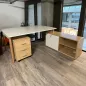 PACK ROBELINA│Bureau de direction Robin avec rangement + Caisson Melina│Chêne clair / Blanc PACK ROBELINA│Bureau de direction Robin avec rangement + Caisson Melina│Chêne clair / Blanc