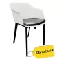SCOTT│Fauteuil sur 4 pieds polypropylène noir - avec placet similicuir│Blanc/Noir SCOTT│Fauteuil sur 4 pieds polypropylène noir - avec placet similicuir│Blanc/Noir