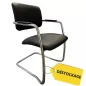 VISIT│Fauteuil visiteur Bas dossier Cuir│Noir/Chromé VISIT│Fauteuil visiteur Bas dossier Cuir│Noir/Chromé