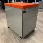 HARMONY│Caisson 64 sous bureau 2 Tiroirs avec top tissu│Gris alu/Noir