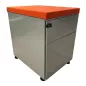 HARMONY│Caisson 64 sous bureau 2 Tiroirs avec top tissu│Gris alu/Noir