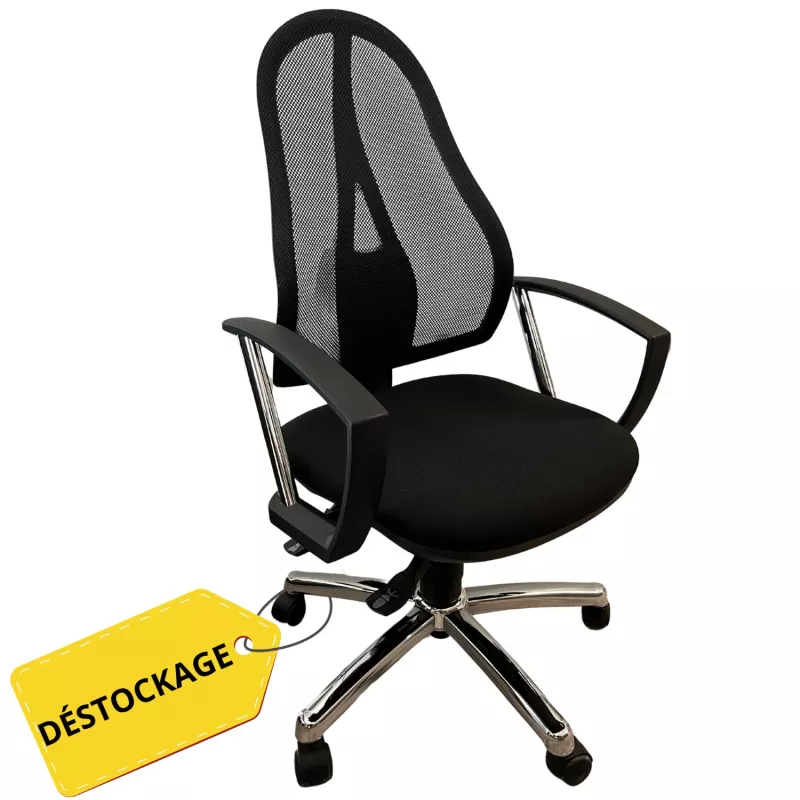 TOPSTAR│Modèle Open Point P+ - Siège de travail ergonomique avec accoudoirs│Noir/Chromé TOPSTAR│Modèle Open Point P+ - Siège de travail ergonomique avec accoudoirs│Noir/Chromé
