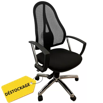 TOPSTAR│Modèle Open Point P+ - Siège de travail ergonomique avec accoudoirs│Noir/Chromé