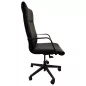 ROMA│Fauteuil direction cuir│Noir/Noir