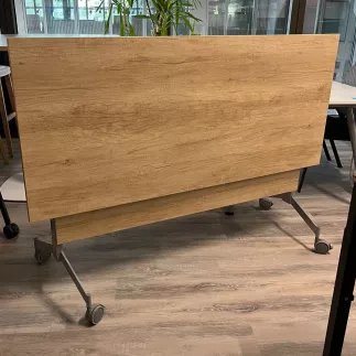 EUREKA│Table abattante 160x70 avec voile de fond│Chêne Nebraska/Gris alu