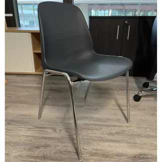 MEETING+│Chaise de collectivité empilable│Gris anthracite/Chromé
