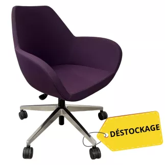 BIP│Chauffeuse réglable sur roulettes│Tissu Aubergine