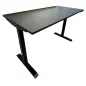 LUTZ │Bureau électrique simple motorisation L 160 x p 80 x H réglable - 3 mémoires de position - USB A+C│Noir velour/Noir LUTZ │Bureau électrique simple motorisation L 160 x p 80 x H réglable - 3 mémoires de position - USB A+C│Noir velour/Noir