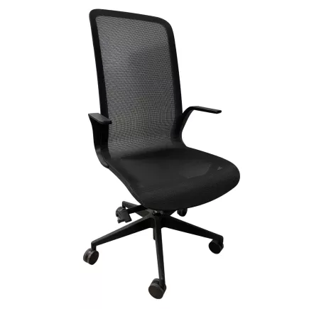 ELTON│Fauteuil de travail avec accoudoirs fixes│Résille/ Noir