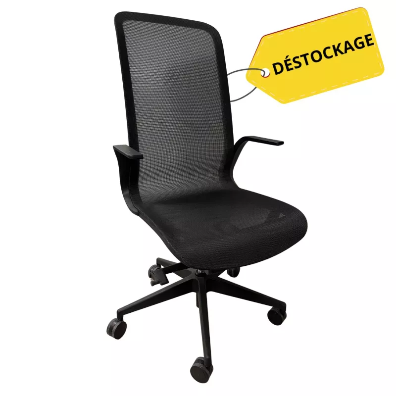 ELTON│Fauteuil de travail avec accoudoirs fixes│Résille/ Noir ELTON│Fauteuil de travail avec accoudoirs fixes│Résille/ Noir